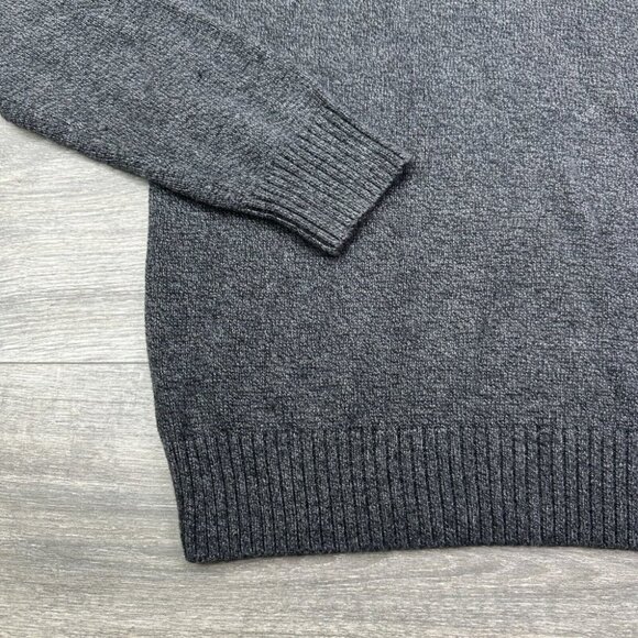 American Eagle Seriously Soft Quarter Zip Sweater Mens Large Tall LT Gray Ribbed - Picture 5 of 14